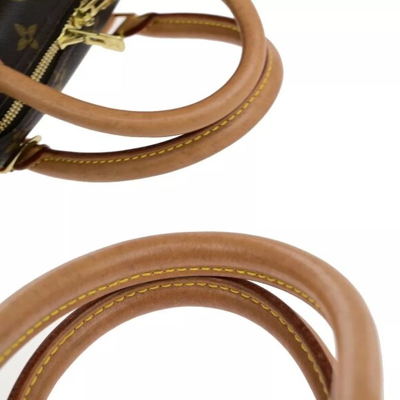 LOUIS VUITTON LV Logo Deauville Hand Bag Monogram Leather Brown M47270 77ED252 - Picture 2 of 16